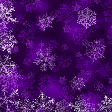 Christmas background with snowflakes in violet colorsのイラスト素材