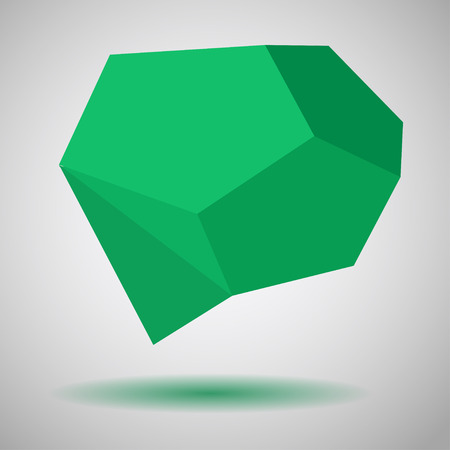 Green low polygonal speech bubbles with shadowのイラスト素材