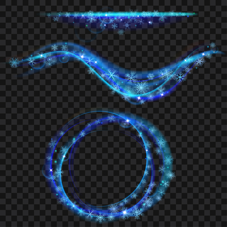 Translucent light blue swirl of snowflakes on transparent background. Transparency only in vector fileのイラスト素材