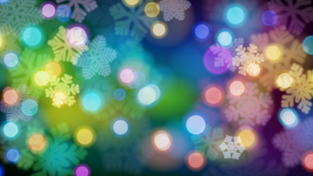 Christmas background of big and small defocused snowflakes with bokeh effectのイラスト素材