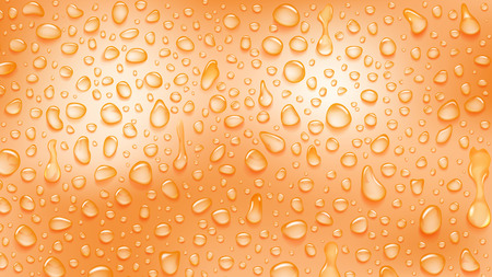Background of water drops of different shapes with shadows in light orange colorsのイラスト素材