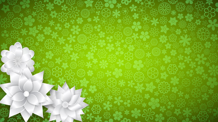 Floral pattern backdrop with paper flowers designのイラスト素材