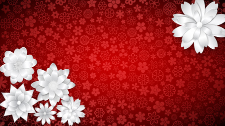 Floral pattern backdrop with paper flowers designのイラスト素材