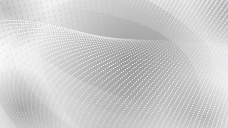 Abstract background of curved surfaces and halftone dots in white and gray colorsのイラスト素材