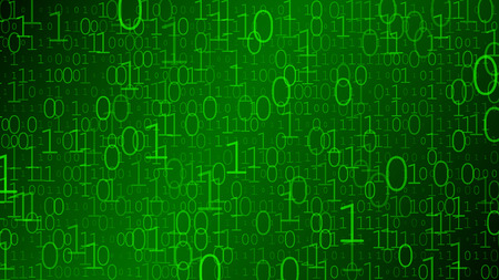 Background of zeros and ones in green colorsのイラスト素材