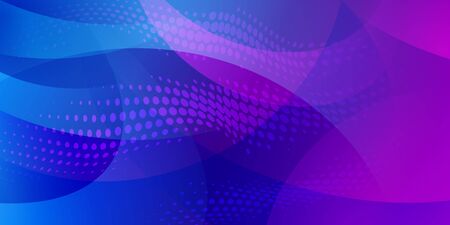 Abstract background made of halftone dots and curved lines in blue and purple colorsのイラスト素材