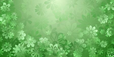Spring background of various flowers in green colorsのイラスト素材