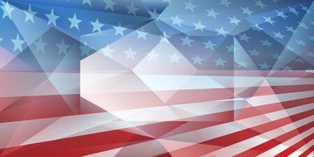 USA independence day abstract background with elements of the american flag in red and blue colorsのイラスト素材