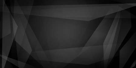 Abstract background of straight intersecting lines and translucent polygons in black colorsのイラスト素材