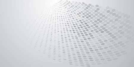 Abstract background made of halftone dots in white and gray colorsのイラスト素材