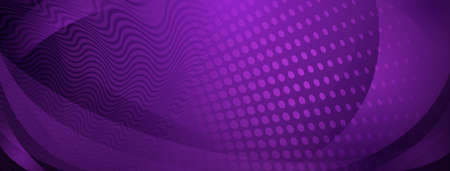 Abstract background made of curves and halftone dots in purple colorsのイラスト素材