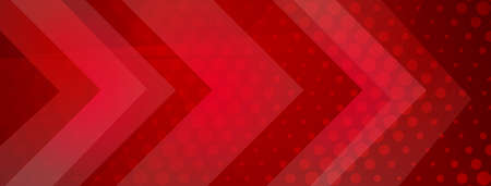Abstract halftone background made of dots and geometric shapes in red colorsのイラスト素材
