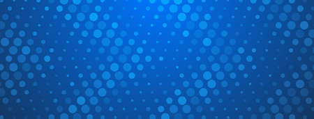Abstract halftone background made of dots of different sizes in blue colorsのイラスト素材
