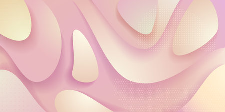 Abstract background with smooth wavy shapes in beige colorsのイラスト素材