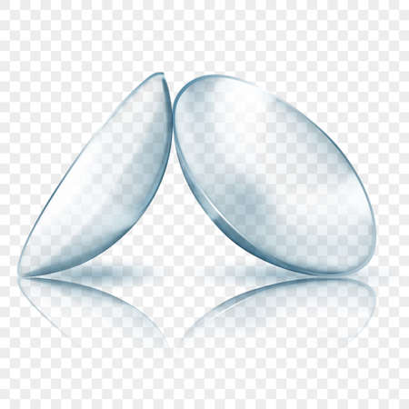 Realistic translucent contact lenses in gray color, isolated on transparent backgroundのイラスト素材