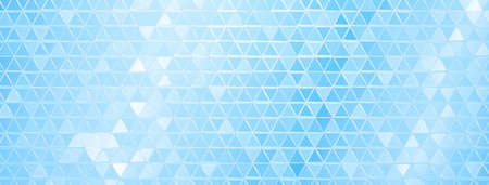 Abstract mosaic background of shiny mirrored triangle tiles in light blue colorsのイラスト素材