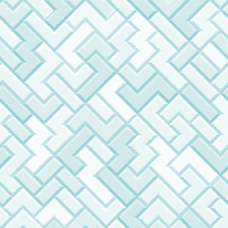 Abstract seamless pattern made of tetris blocks in light blue colorsのイラスト素材