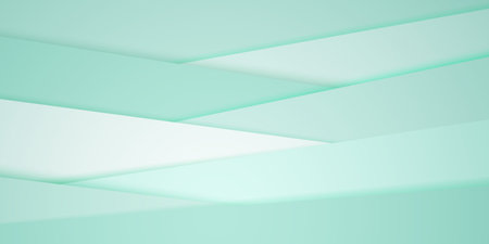 Abstract background in light turquoise colors with several overlapping surfaces with shadowsのイラスト素材