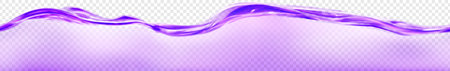 Translucent water wave in purple colors with seamless horizontal repetition, isolated on transparent background. Transparency only in vector fileのイラスト素材