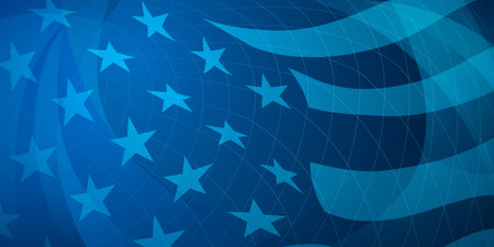 USA independence day abstract background with elements of the american flag in blue colorsのイラスト素材