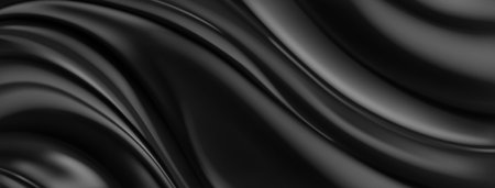 Abstract background with wavy folded surface in black colorsのイラスト素材