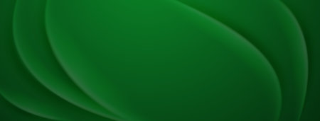 Smooth, curved, green shapes overlap, creating a sense of depth and dimensionality, forming an abstract background.のイラスト素材