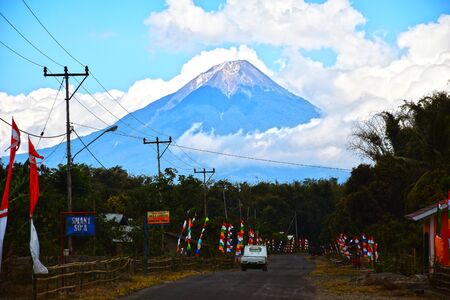 The road under volcano