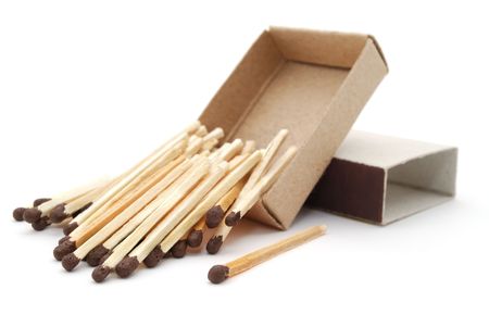 The matches fallen from matchboxの写真素材