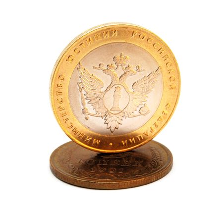 Two coins of different timesの写真素材