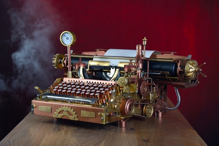 Steampunk style future Typewriter. Hand/home made model.