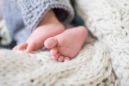 Photo of newborn baby feetの写真素材
