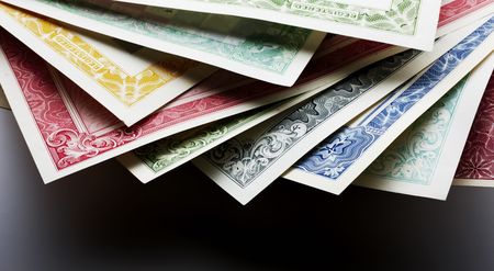 Stocks and Bonds Closeupの写真素材