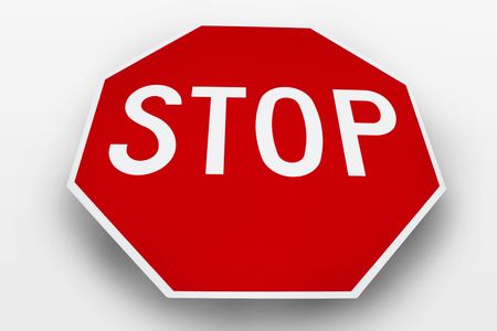 STop sign on a white backgroundの写真素材