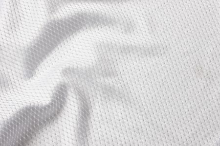Close up shot of white textured football jerseyの写真素材