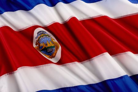Close up shot of wavy Costa Rican flagの写真素材