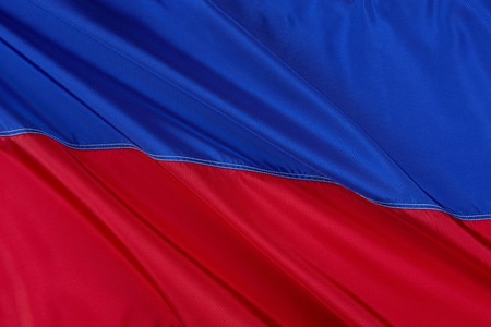 Close up shot of wavy Civic flag of Haitiの写真素材