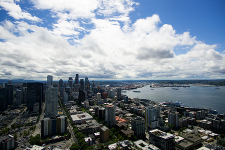 Seattle overlook on the Space Needleの写真素材