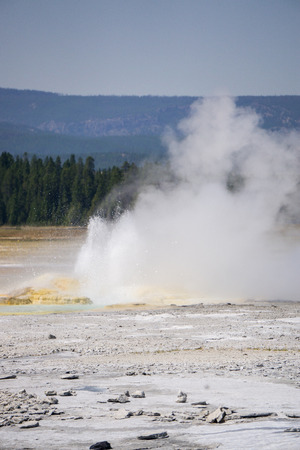 yellow stone national park geysersの写真素材