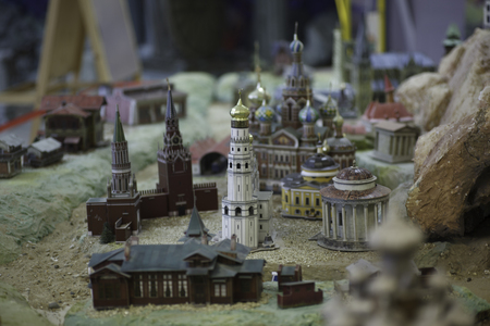 Scale model of the church with domes. Landscape.のeditorial素材