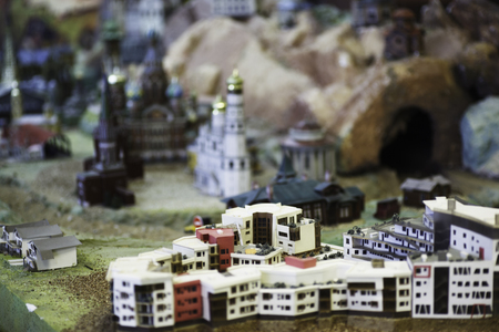 Scale model of the church with domes. Landscape.の写真素材