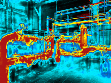 Thermogram imaging of the Engineering System. Colorfulの写真素材