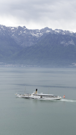 boat on the lake39s genevaの写真素材