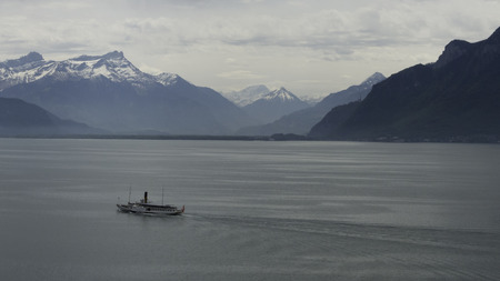 boat on the lakeの写真素材