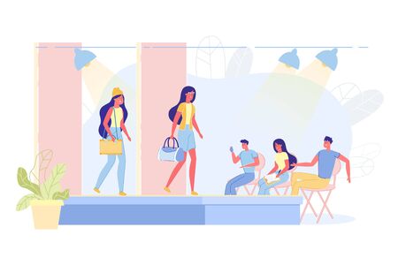 Advertising Banner, Meeting Friends Fashion Show.のイラスト素材