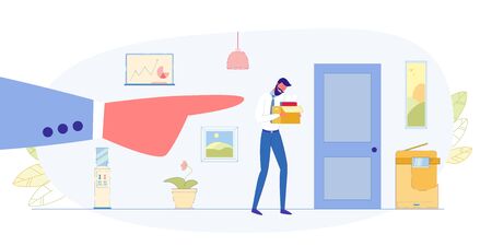 Businessman Career Crash Flat Vector Conceptのイラスト素材
