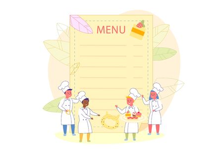 Sweets Bakery Menu List from Children Cook Chefのイラスト素材