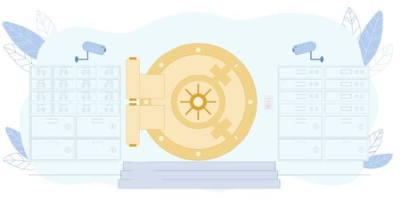 Bank Money Vault and Private Deposit Boxes Room.のイラスト素材