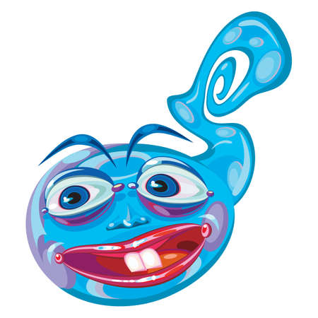 Blue alien creature cartoon mascot.のイラスト素材