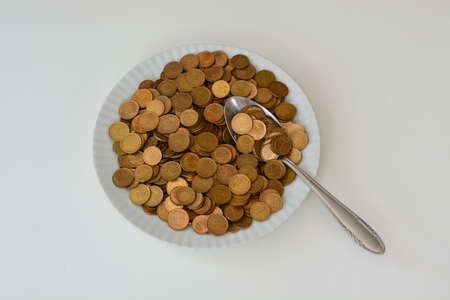 Money as food, money versus food, money is rather raw food.の写真素材