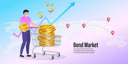 Compound interest, added value, financial investments stock market, future income growth, revenue increase, money return, budget management, savings account, Vectorのイラスト素材